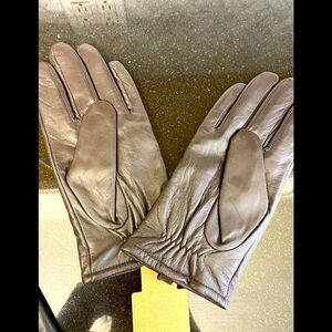 Dark brown leather mens gloves size Small/medium brand new with tags